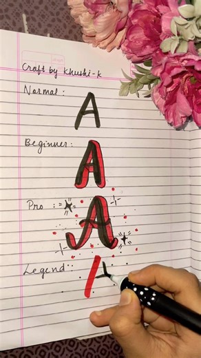 Lettering tutorial *A* calligraphy✨😍🌷￼ #art #ytshorts #shortsfeed #shorts ‪@CraftbyKhushi-k‬