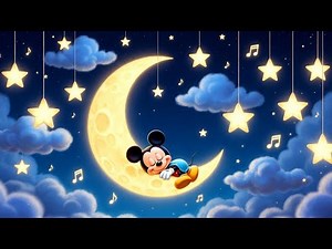 Mickey Mouse Sleep Music on the Moon 🌙⭐ | Baby Lullaby 💤 Relaxing Bedtime Music for Kids|