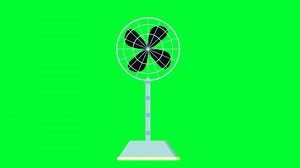 Download Table Fan and Stand Fan green screen Animation. 2d Cartoon Pedestal Fan animation in Hot summer season. for free