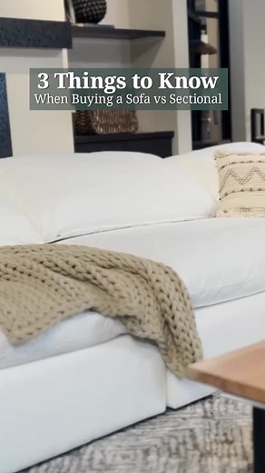 READ MORE ⬇️ Choosing between a sofa or a sectional? Here are some tips from the experts: If you have a small or medium sized living room and need straight-lined seating that can be placed either along a wall or towards the center of the room, then you’ll probably want to opt for a standard sofa. If you have a larger space or need to fill out a corner of your living room, then you may want to look at either a 2-piece sectional, a 4-piece sectional, or even something like a 6-piece modular sectio