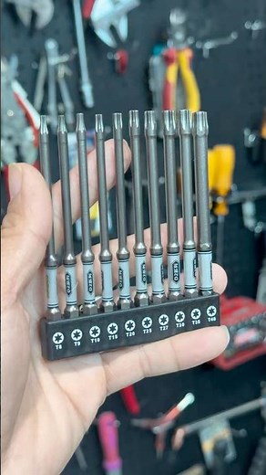 This 10-piece screwdriver bit set for Torx screws from T8-T40 is excellent.