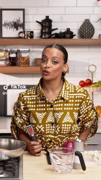 Crush garlic, save time with OXO products, trusted by Chef Fariyal Abdullahi.