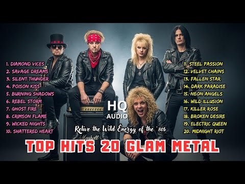 TOP HITS 20 GLAM METAL || Relive the Wild Energy of the ’80s