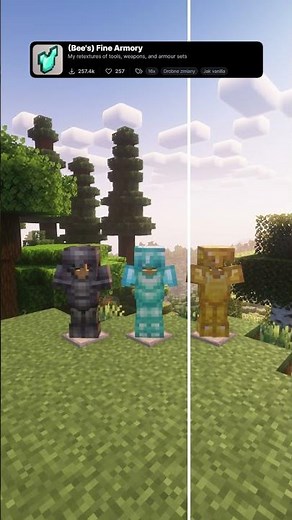 Best Minecraft Armor Texturepack #minecraft #texturepack #shorts #gaming #resourcepacks #txt #mc