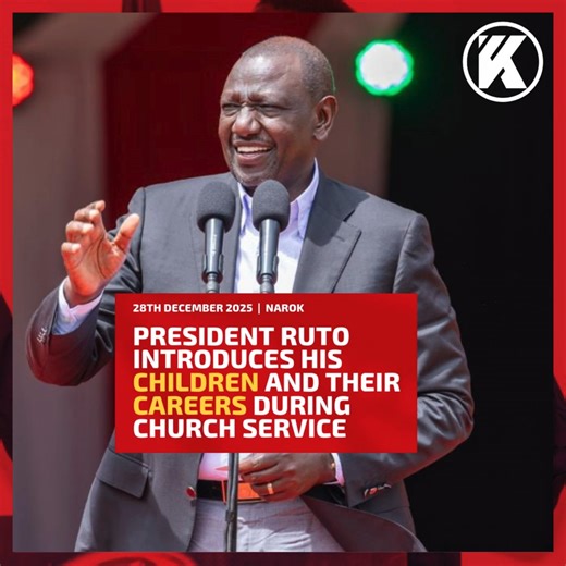 President Ruto introduces his children and their careers during a church service in Narok | Kenyans.co.ke