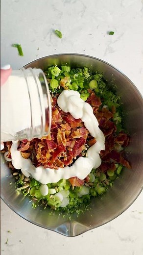 Chopped Broccoli Bacon Salad 🥦🥓 #shorts