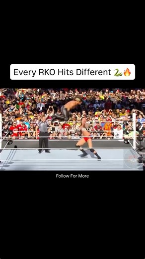 WWE HUB on Instagram: "•🐍One second you’re standing… next second you’re on the mat. No warning. No buildup. Just pure timing, speed, and impact. This is why the RKO will always be the most dangerous finisher in WWE — when it hits, it’s already over 💀🐍 #rko #rkoouttanowhere #wwe #wrestlingtiktok #fyp"