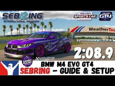 iRacing BMW GT4 Sebring Guide 2:08.9 BMW M4 GT4 Sebring Track Guide