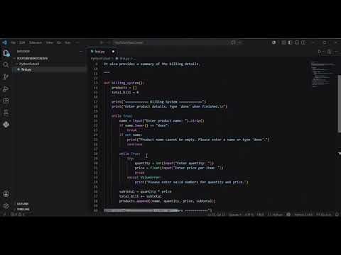 🔥 Python Billing Mini Project | Tutorial | Step-by-Step Guide