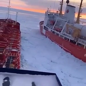 Un spectacle impressionnant! ❄⚜ Regardez le NGCC Pierre Radisson, un brise-glace de la Garde côtière canadienne, en action sur le fleuve Saint-Laurent! Le travail des brise-glace est essentiel et permet d'ouvrir des voies de navigation dans les eaux prises par la banquise. Source: https://www.reddit.com/r/BeAmazed/comments/r9rqfb/ice_breaker_assistance_st_lawrence_river_quebec/ | Québec FIER