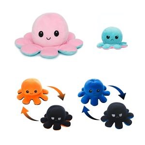 [Hot Item] Reversible Double Face Emoji Plush Octopus Stuffed Soft Gift Toy
