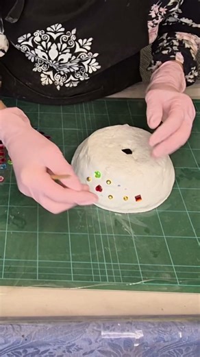 Handmade Concrete Pot with Gemstones