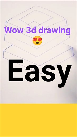 3d square drawing making easy #trending #drawing #making #easy