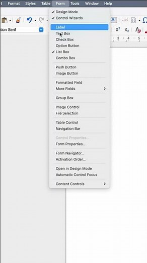 How to add check box in Libre Office Write