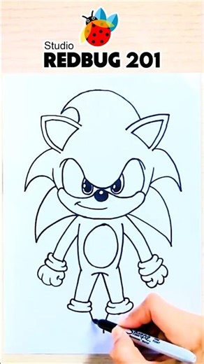 How to draw Sonic the Hedgehog Step by Step | Drawing Tutorial | Studio RedBug 201 #sonic