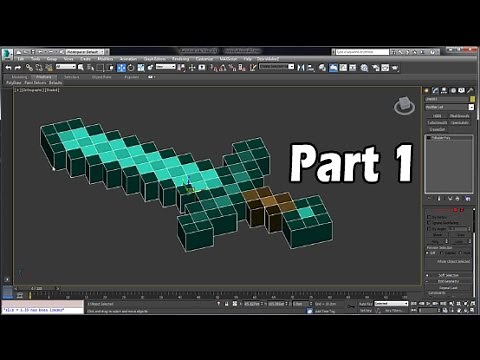 3ds Max tutorial - Modeling a Minecraft Sword for 3D Printing in Part1: Setup and Start