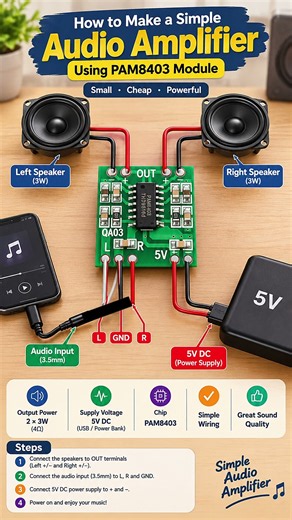 DIY PAM8403 Amplifier Bass #diy #bass #amplifier #circuit