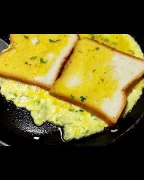 simple plain bread omelet | easy and quick 5 minutes recipe