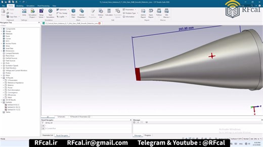 طراحی Conical Horn Antenna 9-11 GHz Gain 20 dB Lens در CST شماره 15
