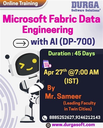 Microsoft Fabric Data Engineering with AI (DP-700) Online Training @ DURGASOFT #durgasoftware