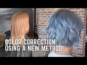 Pastel Blue hair colour tutorial - colour correction transformation w/ formulas hair transformation