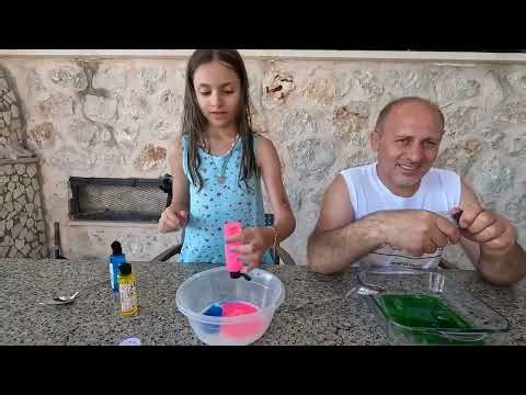 Prenses Lina Tv! Havuzdan kan Malzemelerle Slime Challenge Prenses Lina