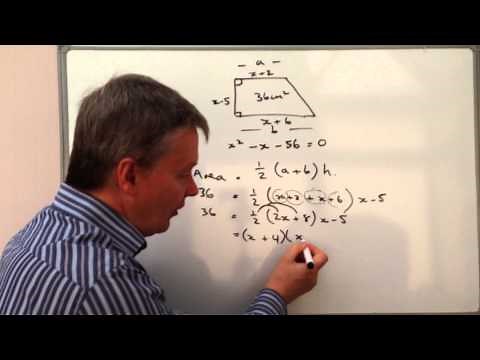 Using quadratic equations in area problem - A grade exam question