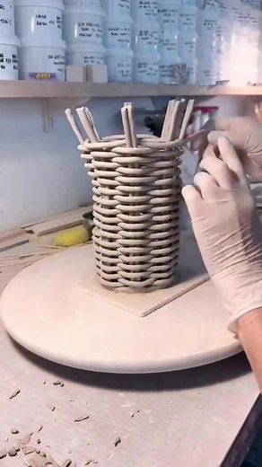 1.1K views · 987 reactions | Weaving clay WHEN CERAMIC MEET TRADITION #ceramics #pottery #PotteryStudio #clayart | Ceramic Teaches | Facebook