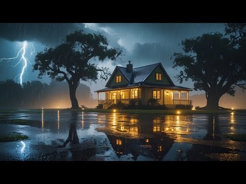 🔴•Natural Heavy Rain Sounds for Deep Sleep & Stress Relief