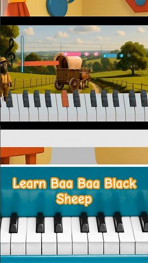 Easy piano lesson for kids: Baa Baa Black Sheep! #piano #shorts #fyp