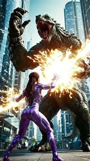super women fighting with an Monster to save the world