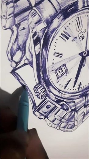 Insane Realistic Watch Drawing 🔵🖊️ | You Won’t Believe It’s Ball Pen 😳 #shorts