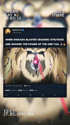When Shukaku blasted Urashiki Otsutsuki and showed the power of the One Tail 🗿🔥 #viralshorts
