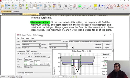 HEC-RAS 一维模型进行桥梁冲刷建模 中文配音