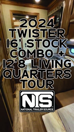 4.1K views · 25 reactions | This stunning new 2024 Twister Stock Combo + 12'8 Living Quarters Trailer just arrived at our Decatur lot! For more information give us a call at 940-398-5164 or click the link below to view the full video. 2024 Twister 16' Livestock Gooseneck Trailer with 12'8 Living Quarters $129,999 | Stock # 37267 | Decatur, TX Watch full video here: https://youtu.be/51q8CUyZYpw | National Trailer Source | Facebook