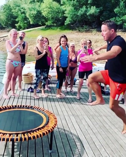 What an amazing first day of a fresh week at Juicy Oasis! Amazing group, incredible rebounding session, off the scale volleyball, fresh juices, yoga, fitness, gorgeous soup and of course the big jump into the river to say, ‘I’be arrived!’ Juicy Oasis is still very much open and we run from Saturday to Saturday. If you want to escape the crazy, maybe it’s time to RETREAT. www.JuiceMasterRetreats.com | Jason Vale Juice Master