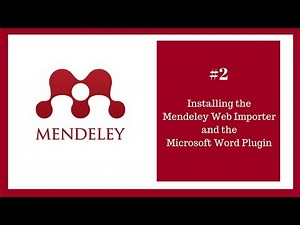 Mendeley Tutorial 2 of 16: Installing the Mendeley Web Importer and the Mendeley Word Plugin