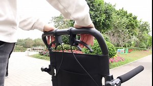 18 in Seat Portable Wheelchair Ultra Lightweight Foldable for Adults and Kids with Hand Brake - Trolleys for Seniors Aircraft Travel