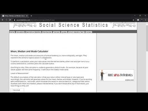 Statistics Tutorial: Descriptive Statistics using Social Science Statistics Online Software