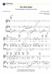 Partition piano Ce rêve bleu (A whole new world) de Aladdin