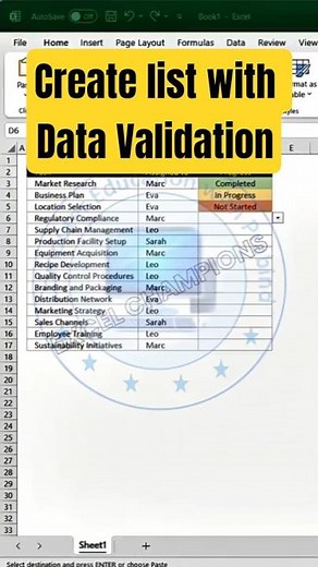 Create list with Data Validation
