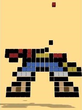 【ドット絵 ブロック建築】ルフィを作ってみた。ピクセルガロー最新のツールでドット絵が3Dブロックで組み上がるまでの「音」を楽しむASMR動画【ワンピース】 #shorts