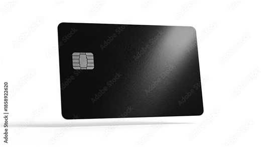 black credit card with chip bank card payment method.