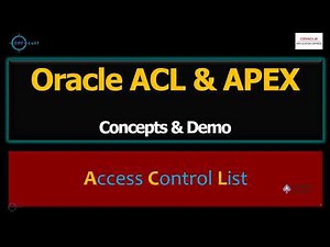Oracle ACL and Oracle APEX | ACL concepts for Oracle APEX Developer