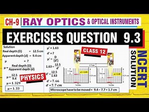 ray optics class 12 exercise 9.3 | ray optics class 12 exercise solutions | exercise 9.3 class 12
