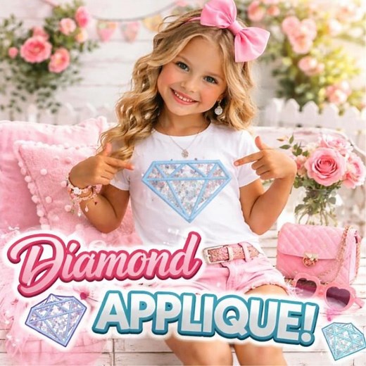 Diamond Applique Embroidery File | Sparkly Bling Design | Applique Stitch Out + Sizes