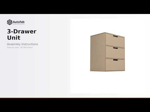 3-Drawer Unit Assembly Instructions | 3D Step-by-Step Guide | Autofab