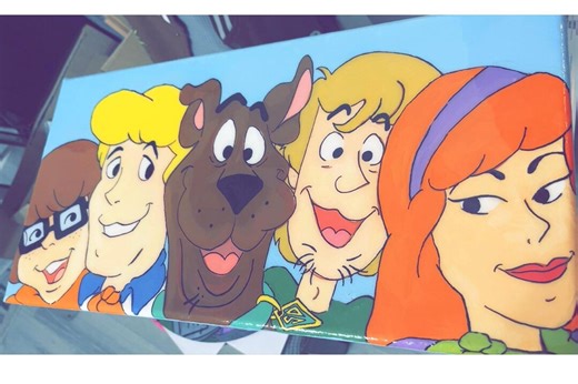 Original Painting of the Scooby Doo Gang, 10x20, Acrylic Painting - Etsy
