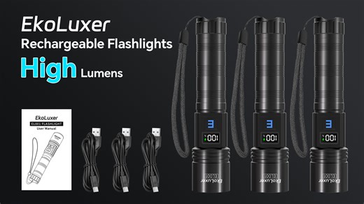 Watch 3Pack Rechargeable Flashlights High Lumens on Amazon Live
