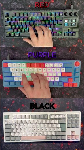 Which Switch Sounds Better? Red vs Purple vs Black #mechanicalkeyboard #switches #asmr